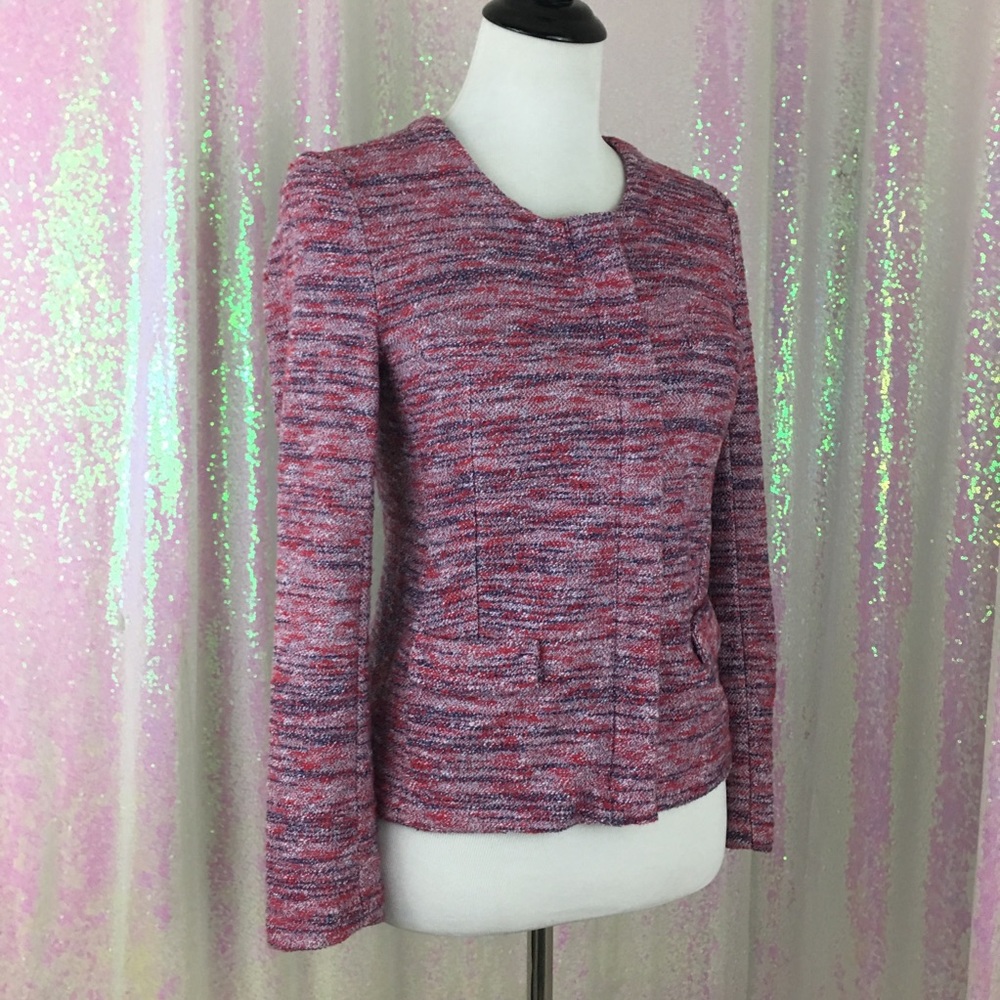 J. Crew Sweater Blazer Sz XS , EUC! Red/ Blue